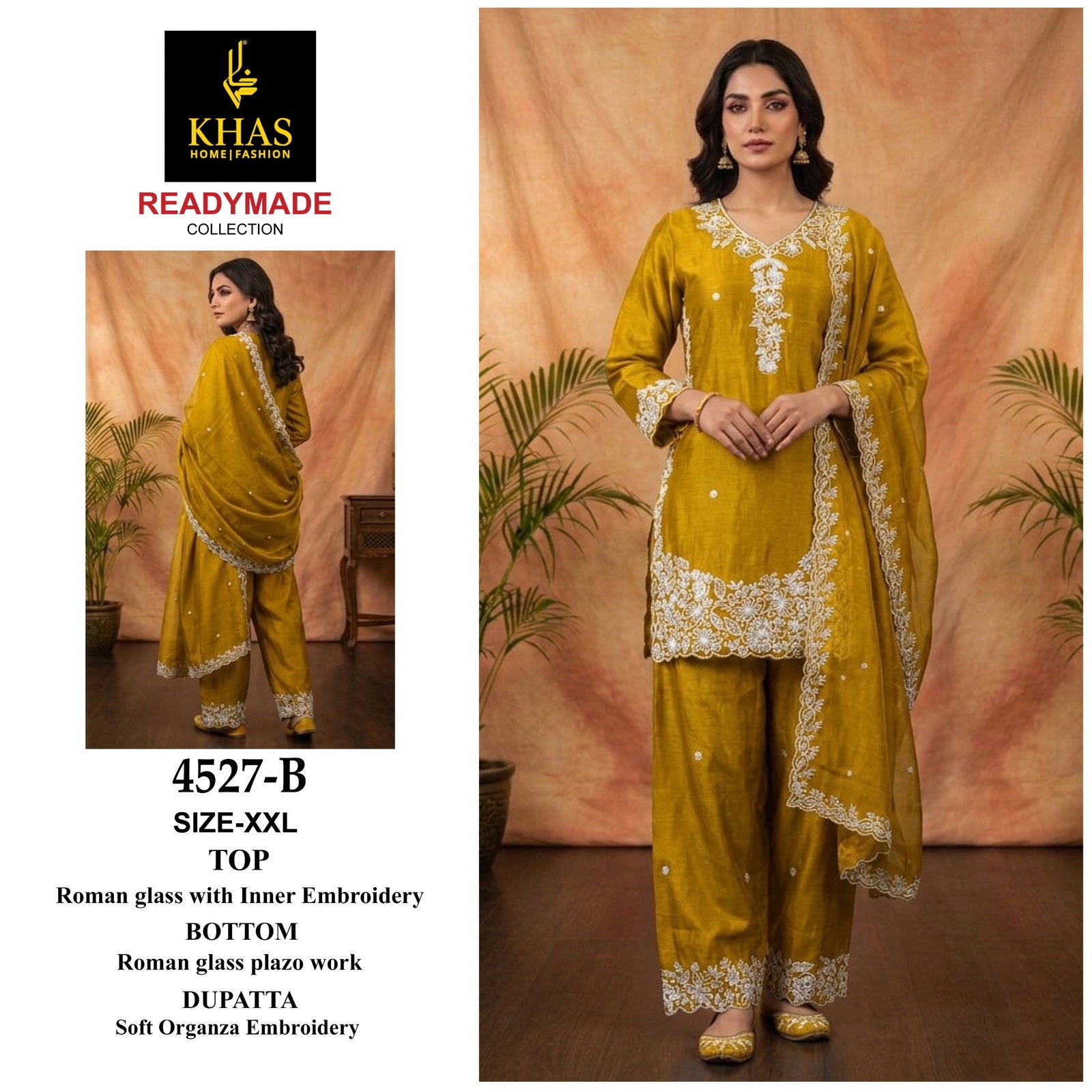 Khas 4527 A To D Roman Glass Embroidered Salwar Kameez