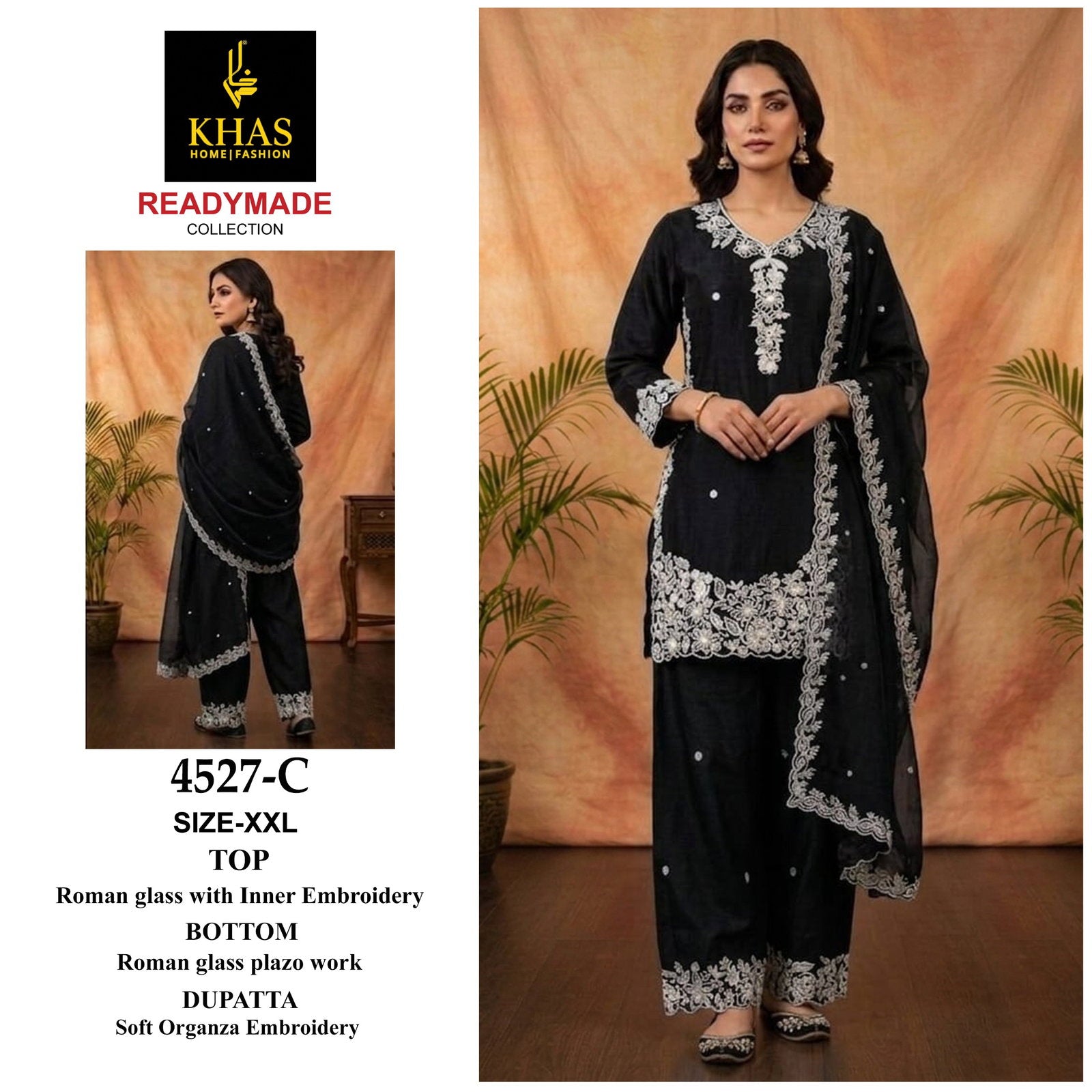 Khas 4527 A To D Roman Glass Embroidered Salwar Kameez