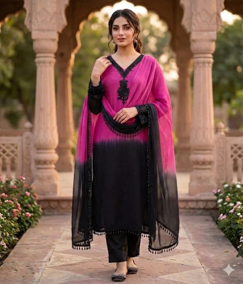 Khas 57 Natural Crepe Embroidered Salwar Kameez