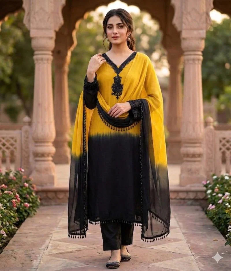 Khas 57 Natural Crepe Embroidered Salwar Kameez