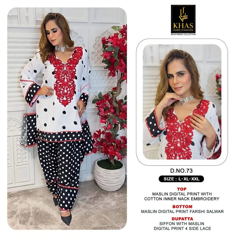 Khas 73 Maslin Digital Printed Salwar Kameez Collection