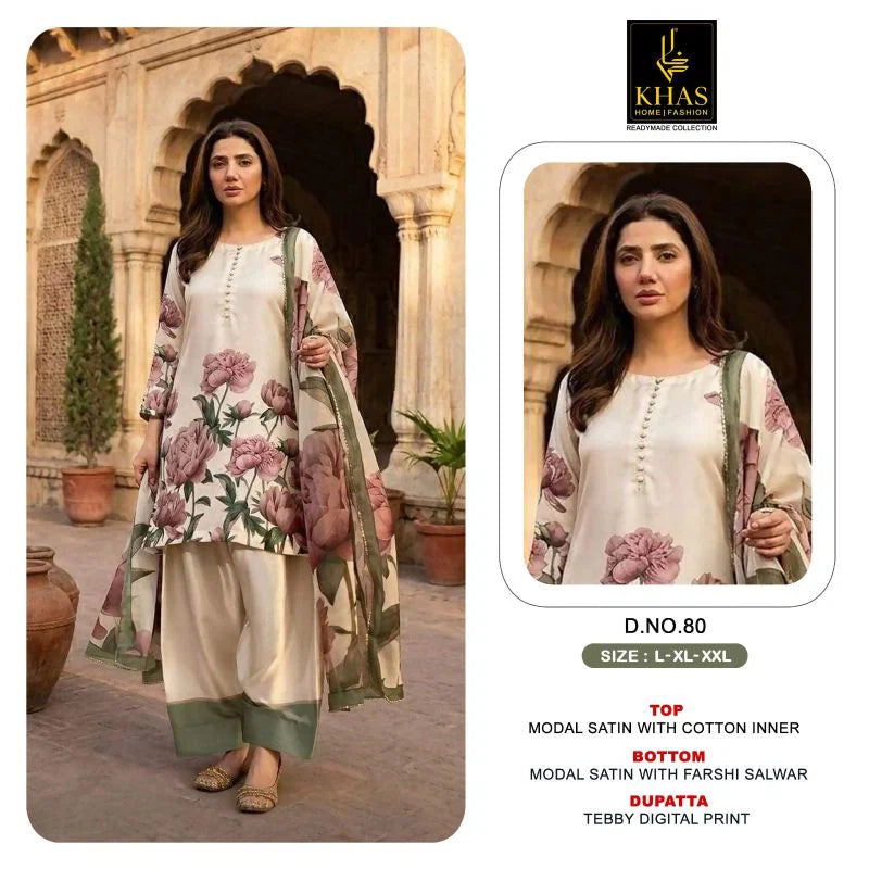 Khas 80 To 83 Modal Satin Teady Digital Printed Salwar Kameez