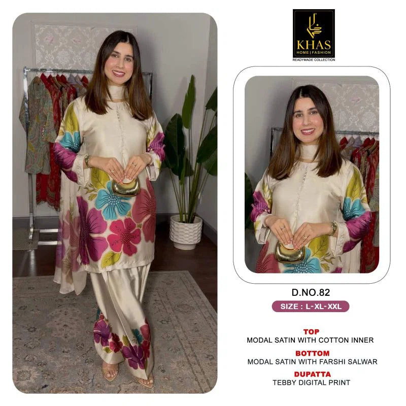 Khas 80 To 83 Modal Satin Teady Digital Printed Salwar Kameez