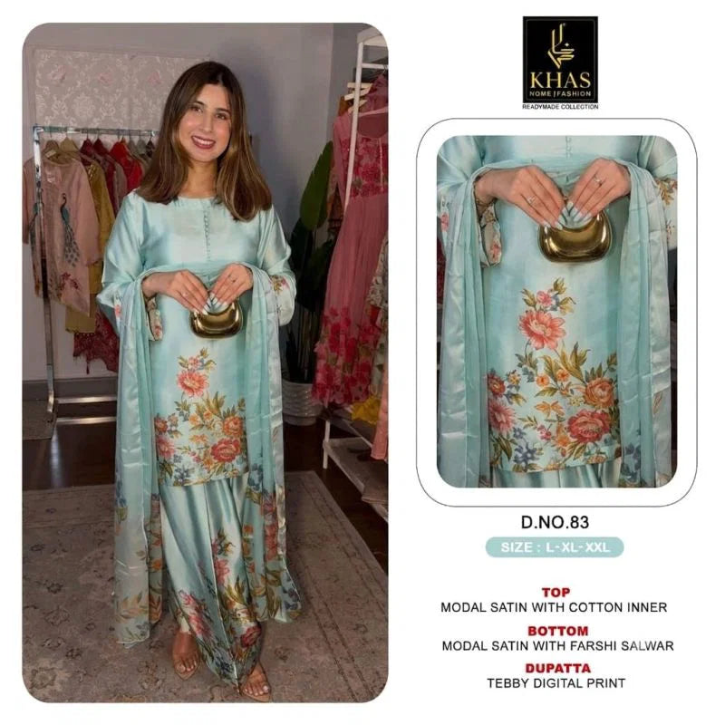 Khas 80 To 83 Modal Satin Teady Digital Printed Salwar Kameez