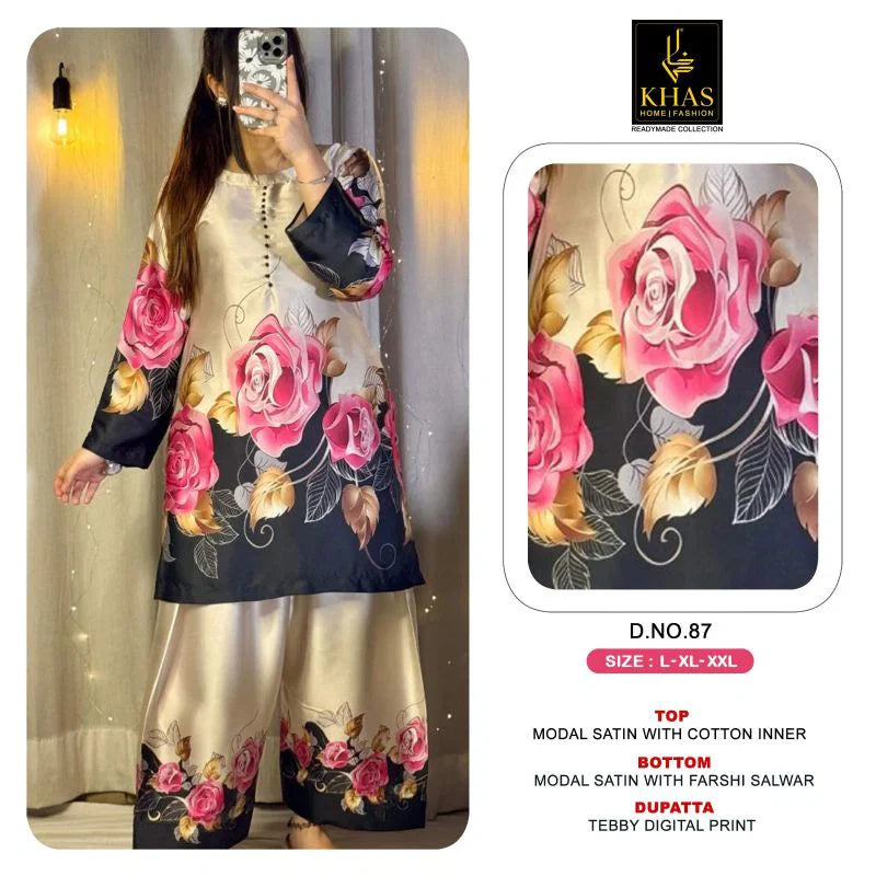 Khas 84 To 87 Modal Satin Teady Digital Printed Salwar Kameez