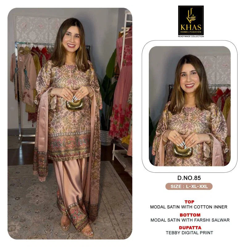 Khas 84 To 87 Modal Satin Teady Digital Printed Salwar Kameez