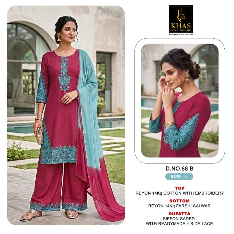 Khas 88 A To C Rayon Embroidered Salwar Kameez Collection