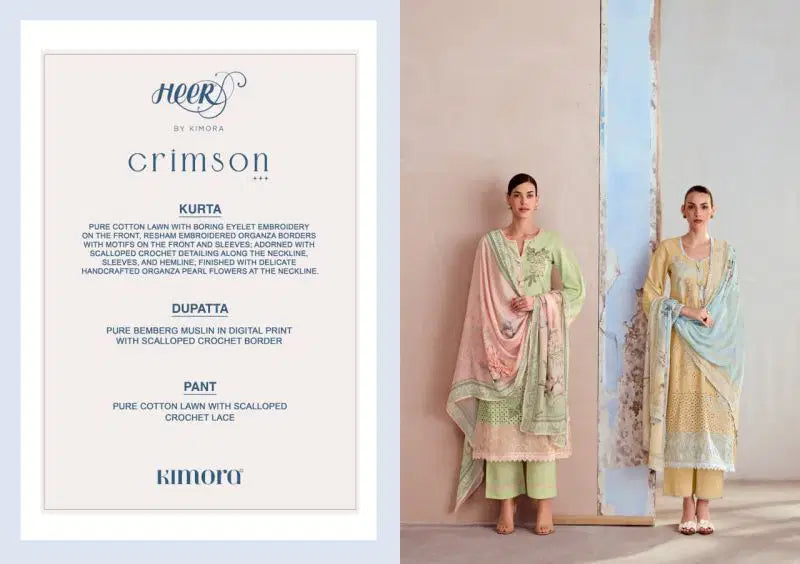 Kimora Heer Crimson Vol 251 Cotton Embroidered Salwar Kameez
