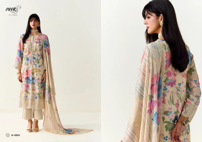 Kimora Heer Limelight Cotton With Resham Embroidered Salwar Kameez Collection