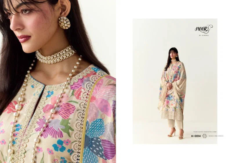 Kimora Heer Limelight Cotton With Resham Embroidered Salwar Kameez Collection