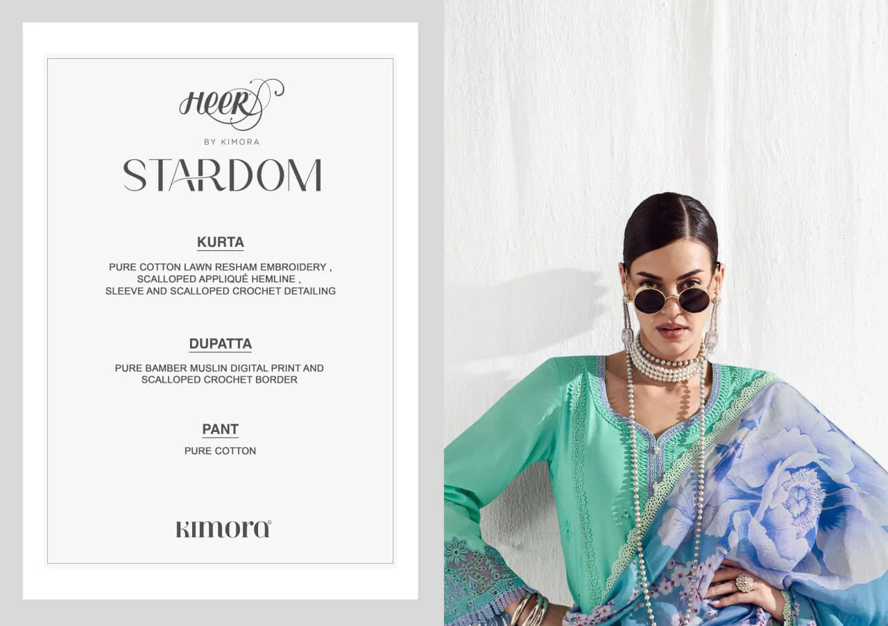 Kimora Heer Stardom Vol 249 Lawn Cotton Embroidered Salwar Kameez