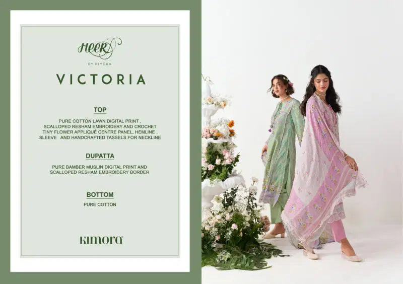 Kimora Heer Victoria Lawn Cotton Embroidered Salwar Kameez