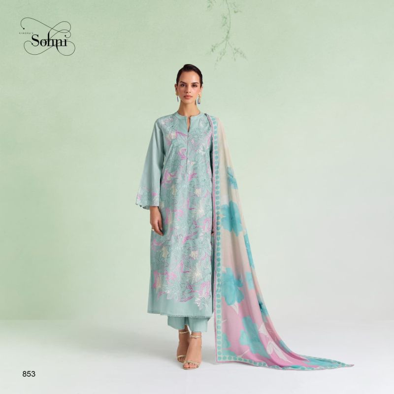 Kimora Sohni Dove Vol 78 Lawn Cotton Embroidered Salwar Kameez