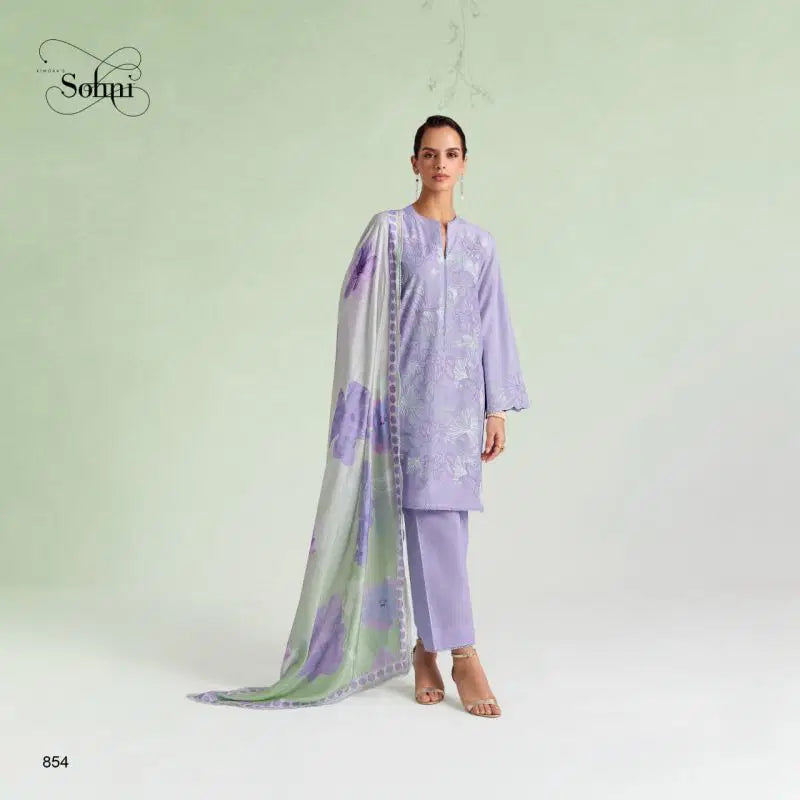Kimora Sohni Dove Vol 78 Lawn Cotton Embroidered Salwar Kameez
