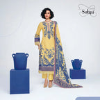 Kimora Sohni Indigo Linen Digital Printed Salwar Kameez