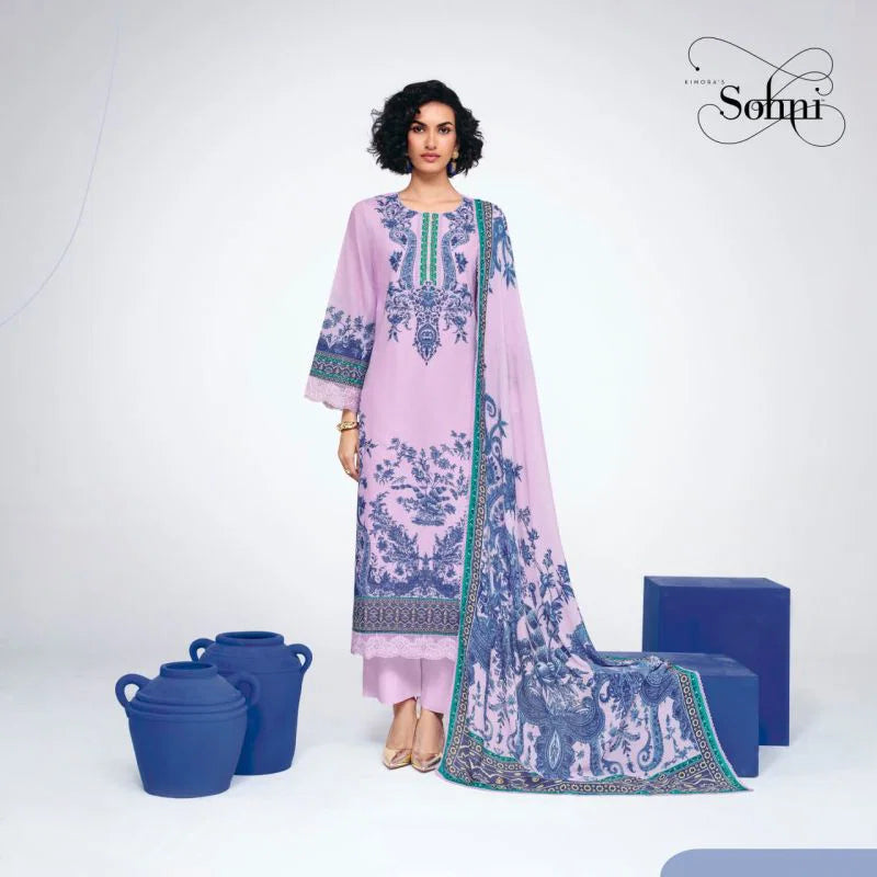 Kimora Sohni Indigo Linen Digital Printed Salwar Kameez