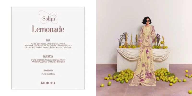 Kimora Sohni Lemonade Vol 68 Cotton Lawn Digital Printed Salwar Kameez