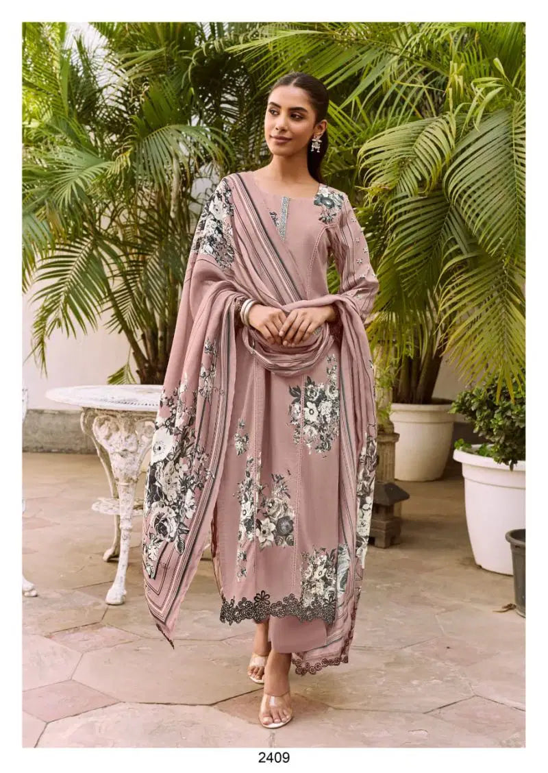 Kimora Suit Shaam Vol 91 Muslin Digital Prin Hand Work Salwar Kameez