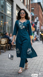 Ladies Flavour 3411 To 3413 Cotton Embroidered Kurti With Bottom