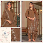 Ladies Flavour 3424 To 3426 Mul Chanderi Embroidered Kurti With Bottom Dupatta
