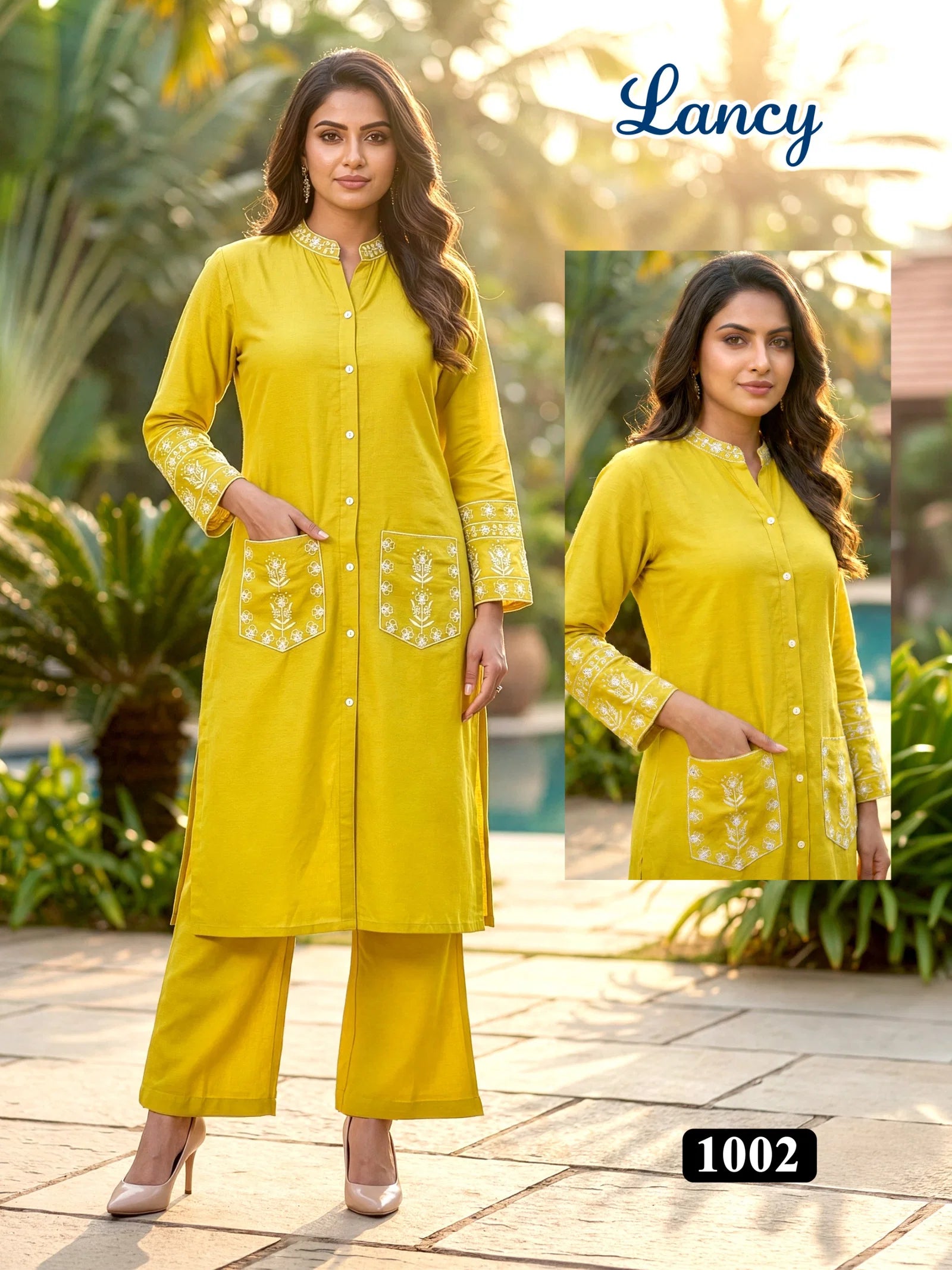 Lancy Vol 1 Rayon Embroidery Worked Fancy Top With Bottom Collection