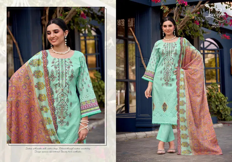 Levisha Alfaaz Cambric Lawn Cotton Printed With Work Dress Material