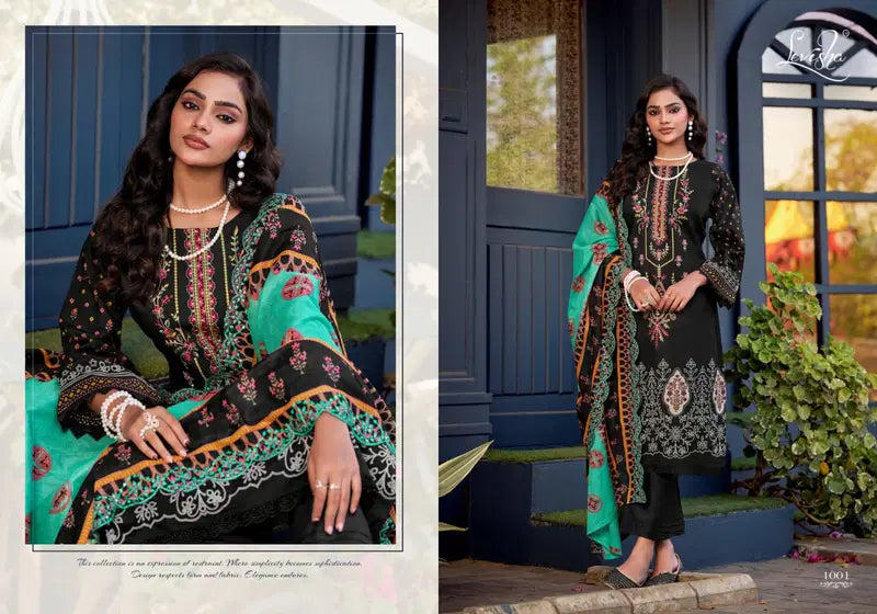 Levisha Alfaaz Cambric Lawn Cotton Printed With Work Dress Material