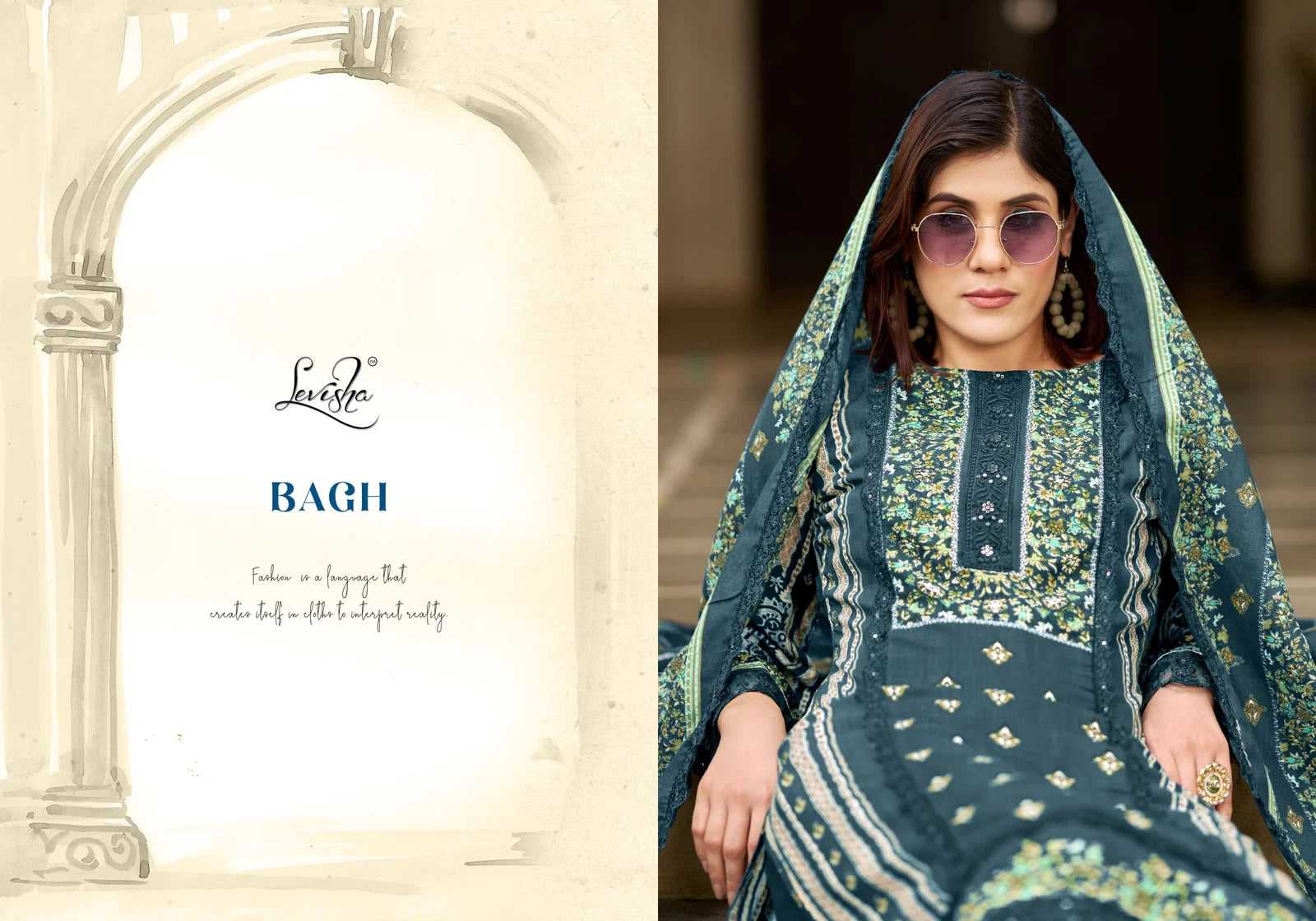 Levisha Bagh Rayon Digital Printed Pakistabi Dress Material Collection