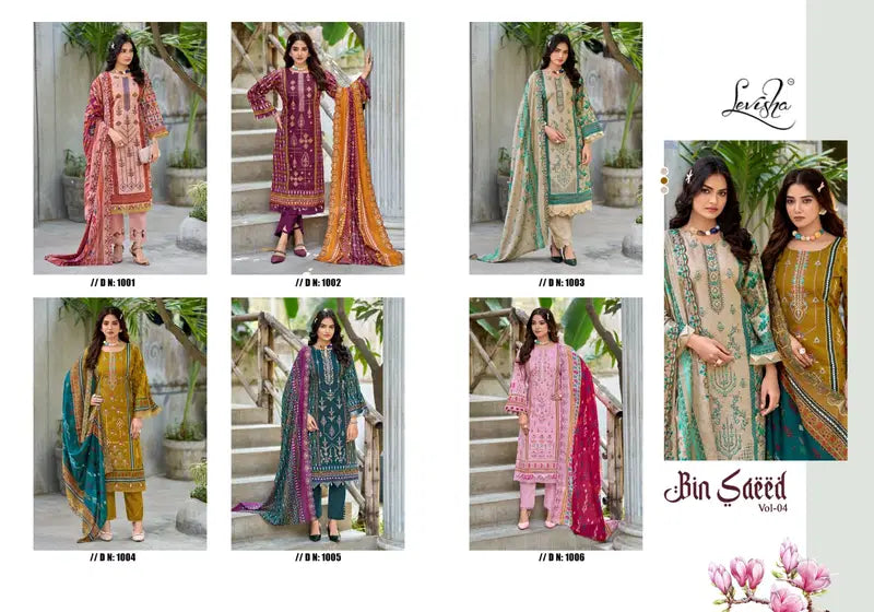 Levisha Bin Saeed Vol 4 Cambric Lawn Cotton Printed Dress Material