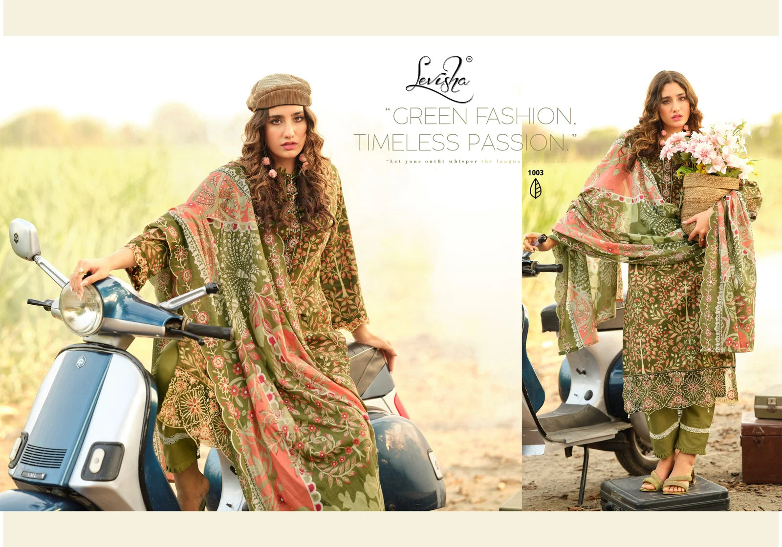 Levisha Humdum Cambric Cotton Print Embroidered Dress Material
