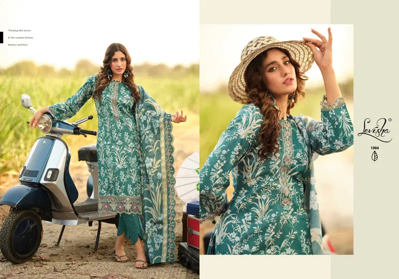 Levisha Humdum Cambric Cotton Print Embroidered Dress Material