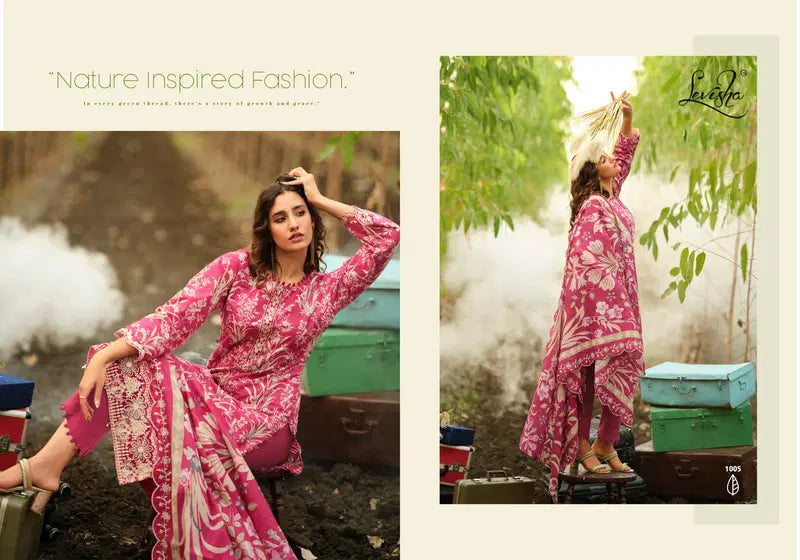 Levisha Humdum Cambric Cotton Print Embroidered Dress Material