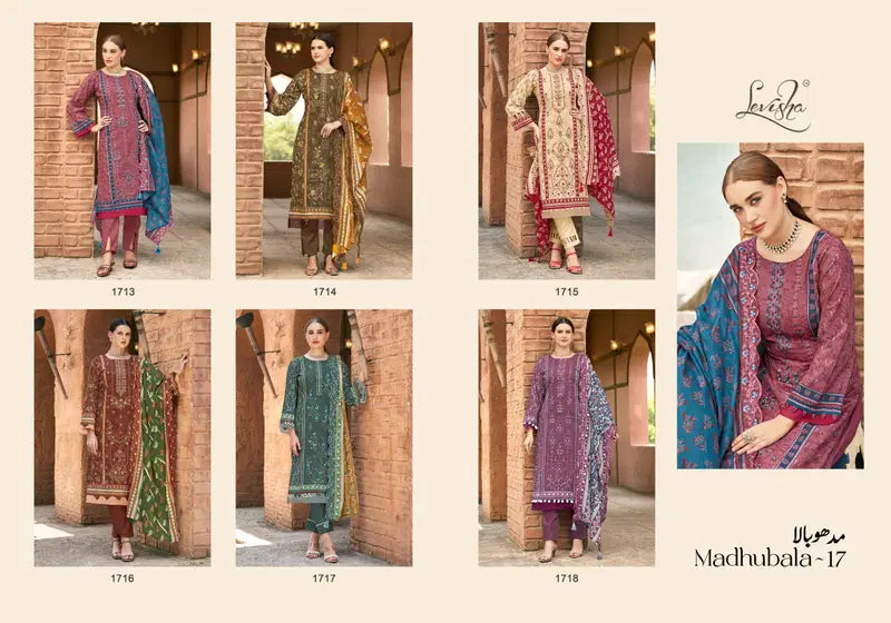 Levisha Madhubala Vol 17 Cambric Lawn Cotton Embroidered Dress Material