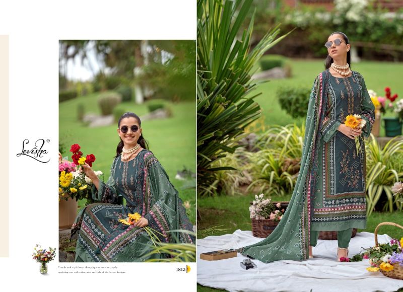 Levisha Madhubala Vol 18 Cambric Lawn Cotton Embroidered Dress Material