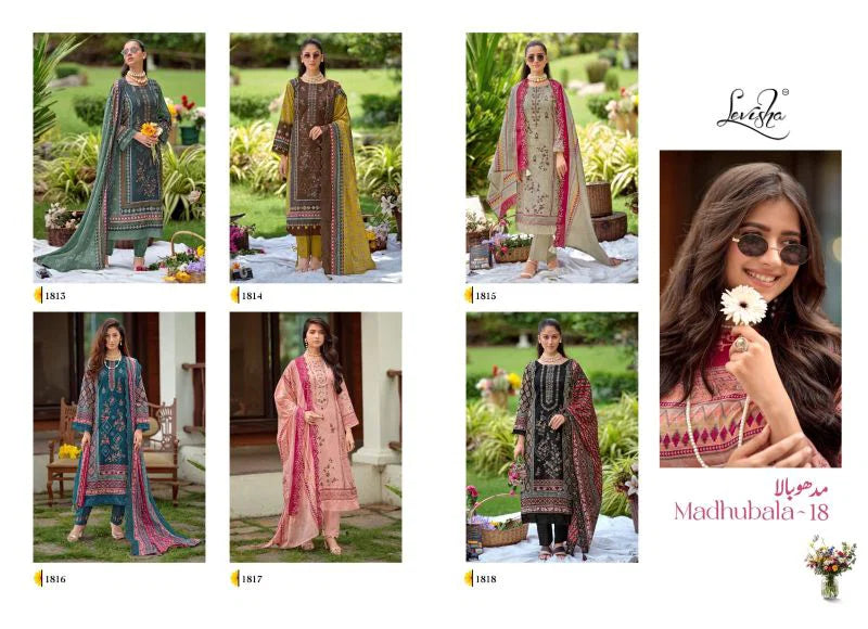 Levisha Madhubala Vol 18 Cambric Lawn Cotton Embroidered Dress Material