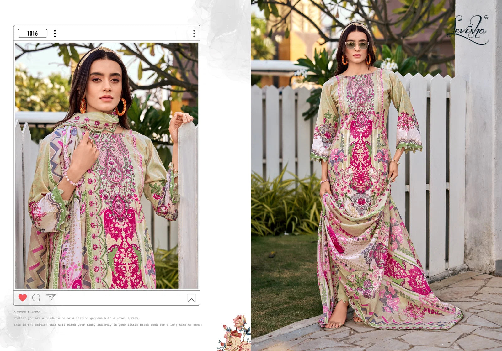 Levisha Mariyam Vol 2 Cambric Cotton Printed Embroidery Dress Material