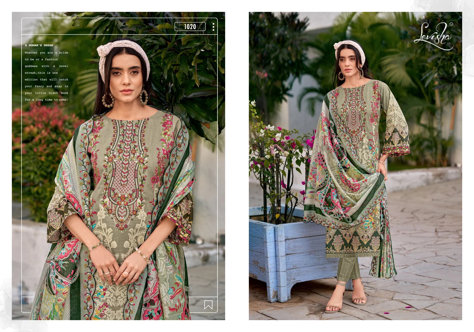 Levisha Mariyam Vol 2 Cambric Cotton Printed Embroidery Dress Material