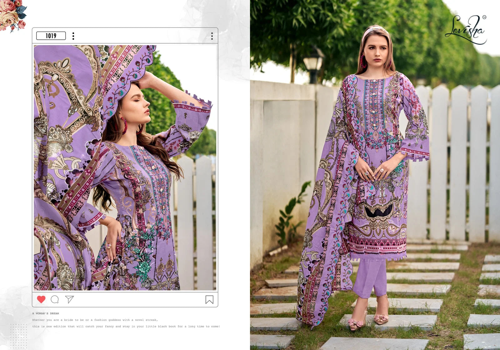 Levisha Mariyam Vol 2 Cambric Cotton Printed Embroidery Dress Material