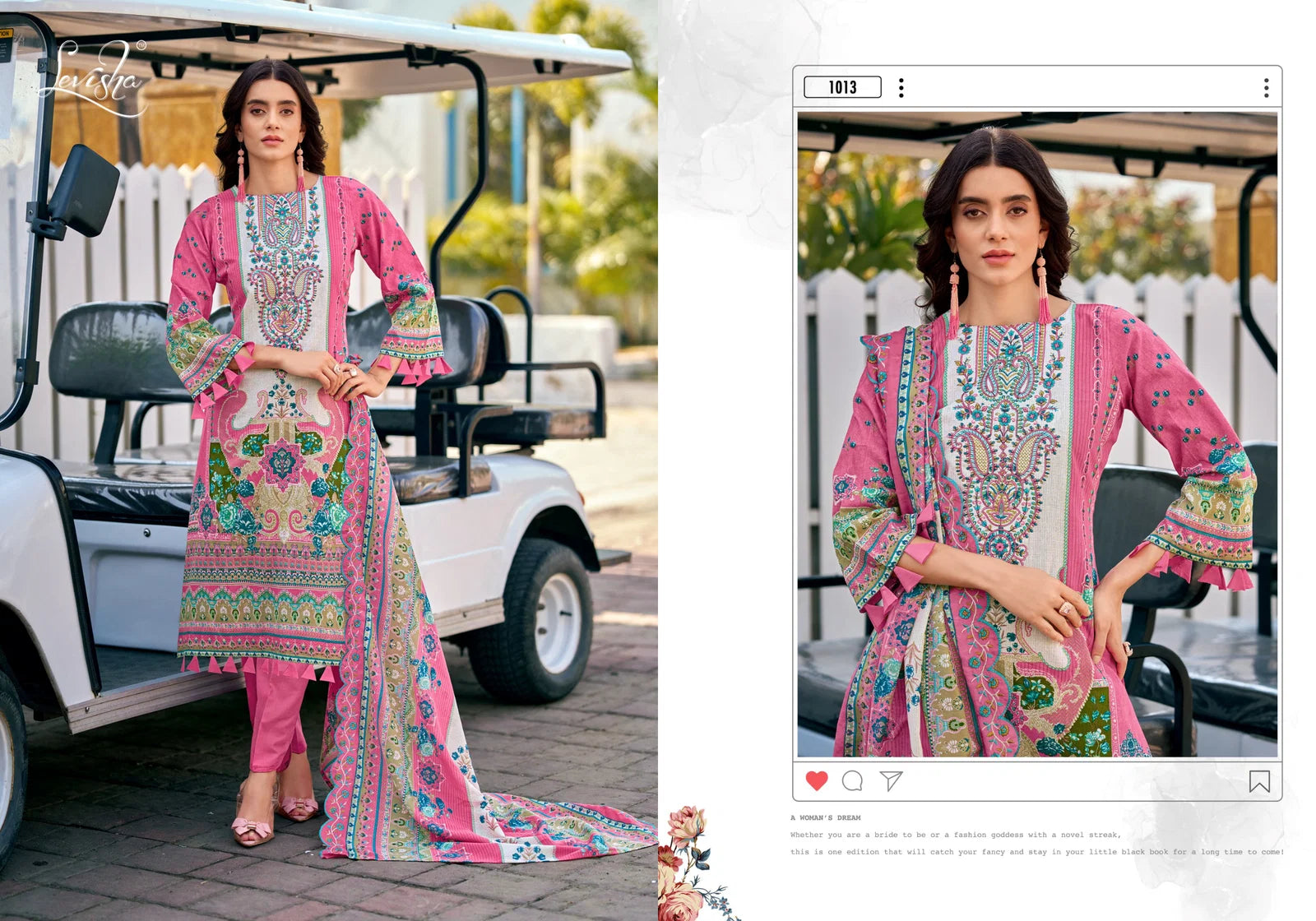 Levisha Mariyam Vol 2 Cambric Cotton Printed Embroidery Dress Material