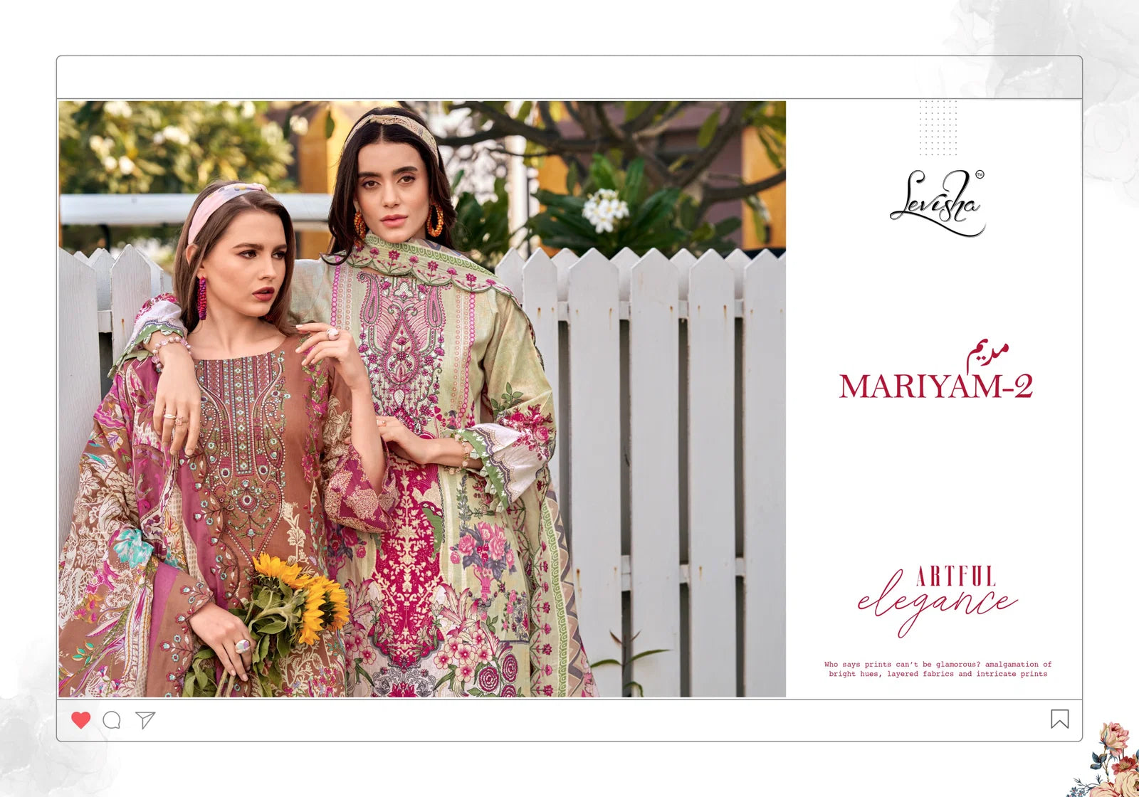 Levisha Mariyam Vol 2 Cambric Cotton Printed Embroidery Dress Material