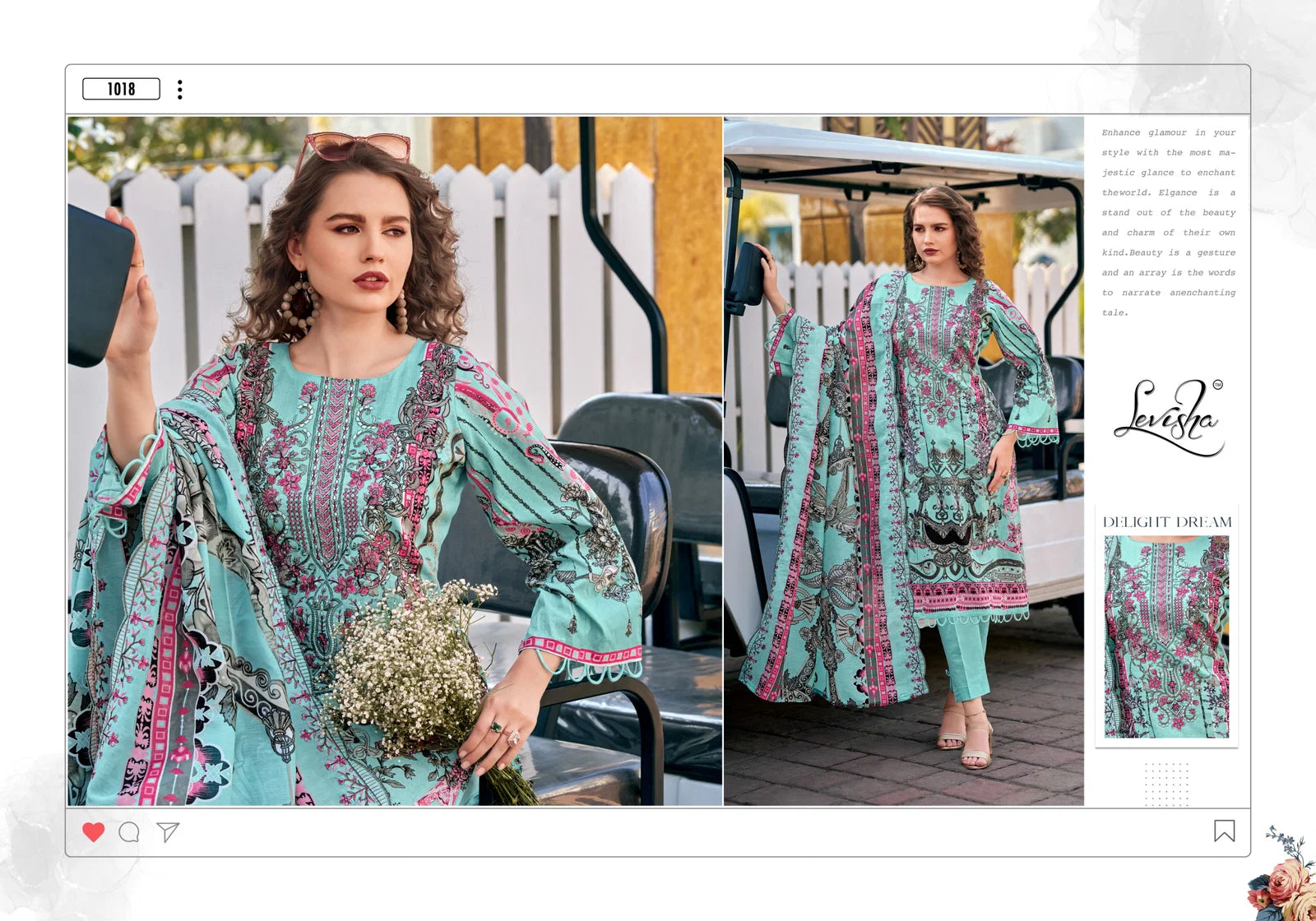 Levisha Mariyam Vol 2 Cambric Cotton Printed Embroidery Dress Material