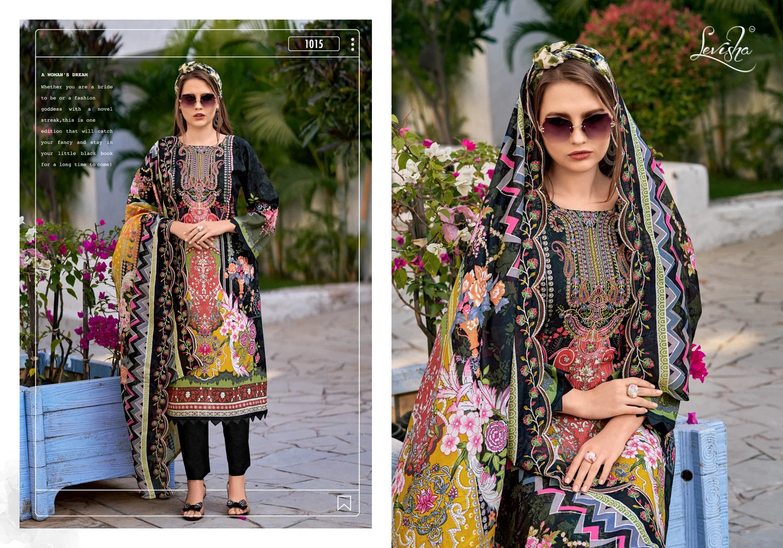Levisha Mariyam Vol 2 Cambric Cotton Printed Embroidery Dress Material