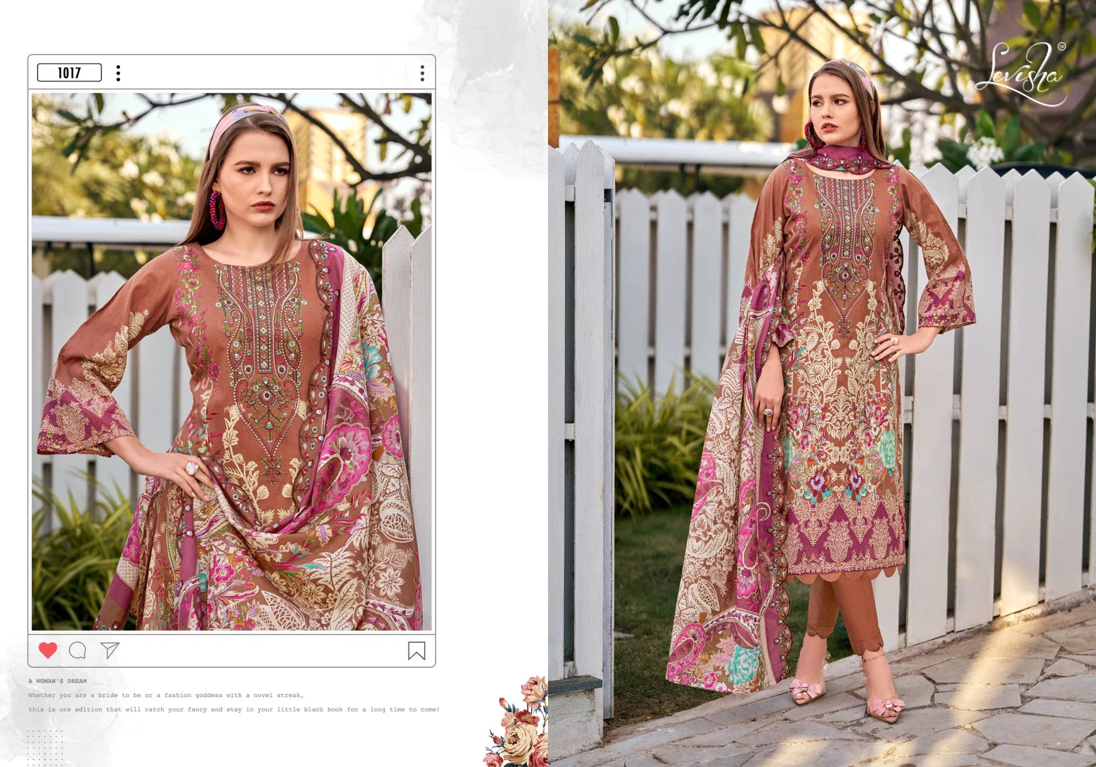 Levisha Mariyam Vol 2 Cambric Cotton Printed Embroidery Dress Material