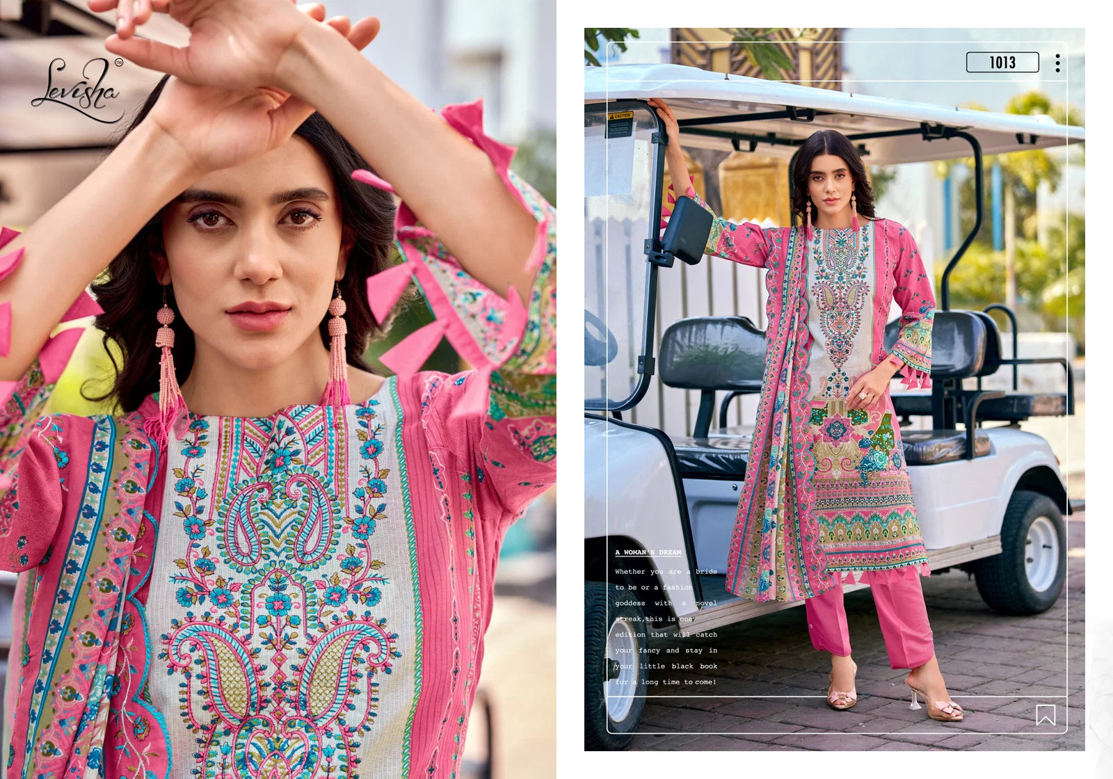Levisha Mariyam Vol 2 Cambric Cotton Printed Embroidery Dress Material