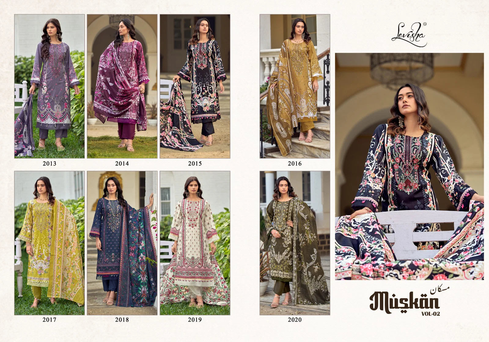 Levisha Muskan Vol 2 Cambric Cotton Print Embroidery Work Dress Material