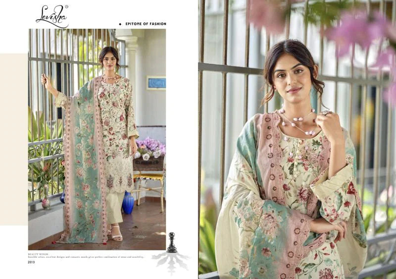 Levisha Nawazish Vol 2 Cambric Lawn Cotton Embroidered Dress Material