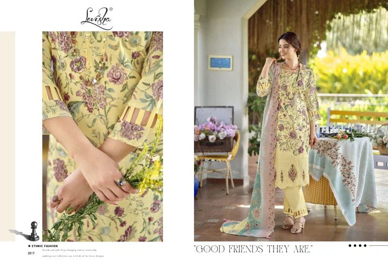 Levisha Nawazish Vol 2 Cambric Lawn Cotton Embroidered Dress Material