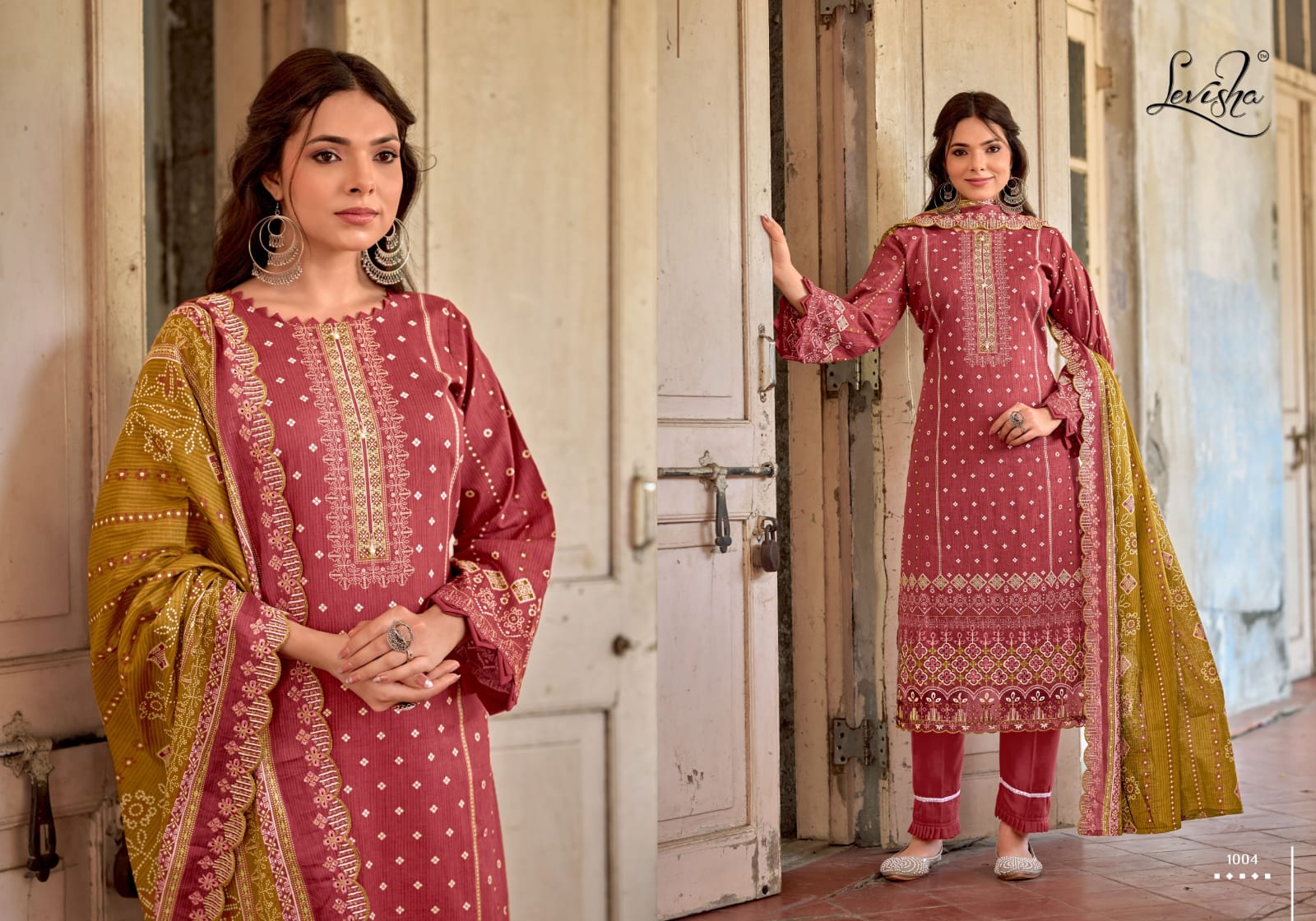 Levisha Zubia Cambric Cotton Embroidered Dress Material