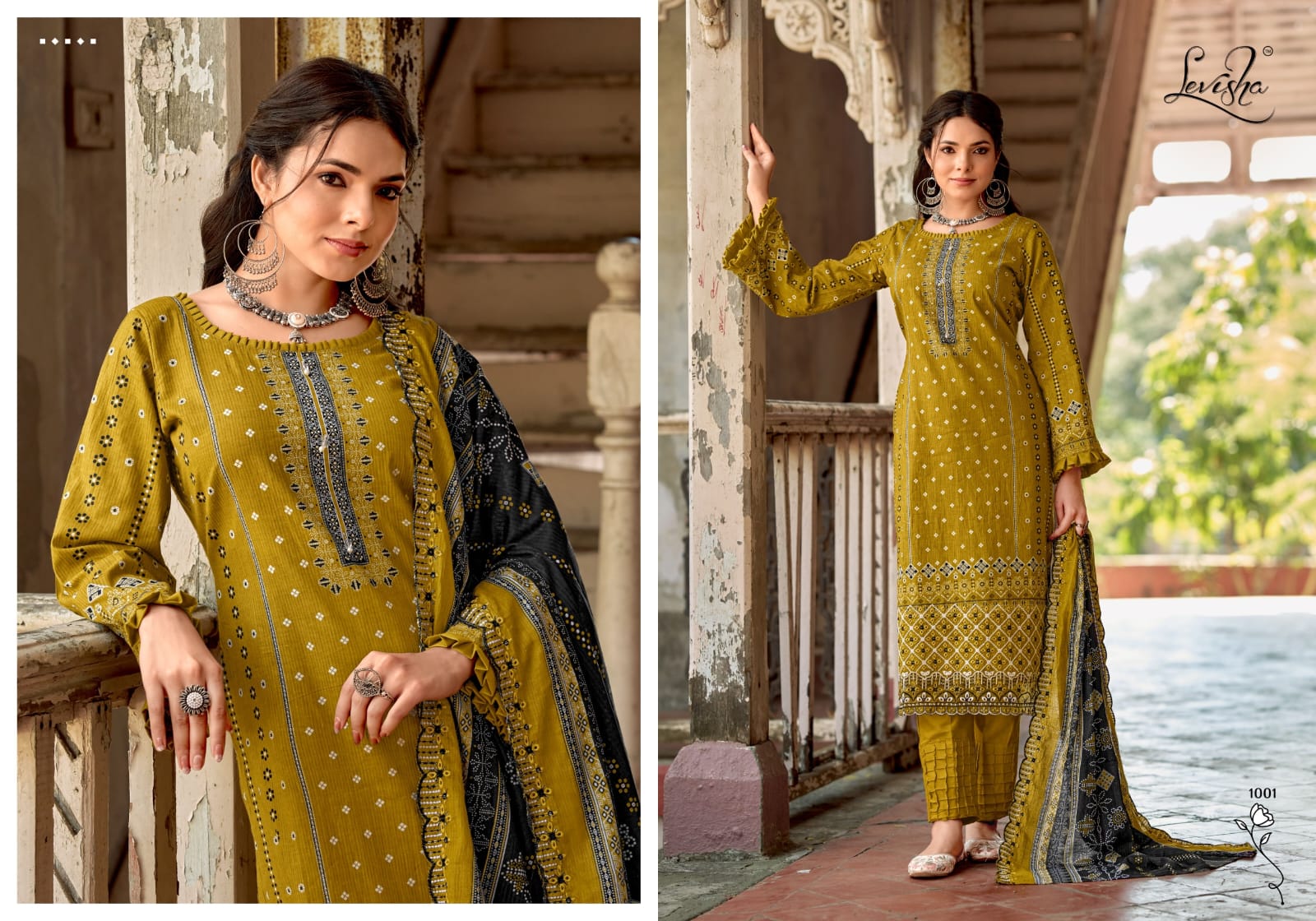 Levisha Zubia Cambric Cotton Embroidered Dress Material