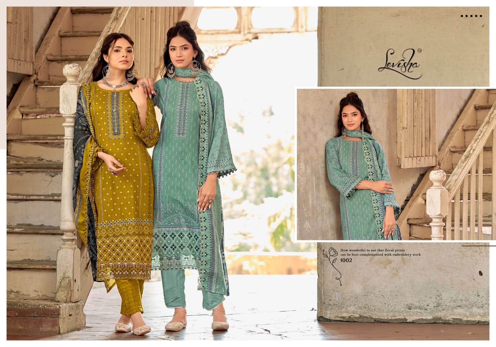 Levisha Zubia Cambric Cotton Embroidered Dress Material